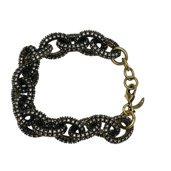 Banana Republic Woman's Gold Tone Black Chain Link Bracelet 8.5 Inch - Picture 2 of 9